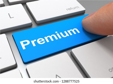 premium push button concept 3d illustration isolated