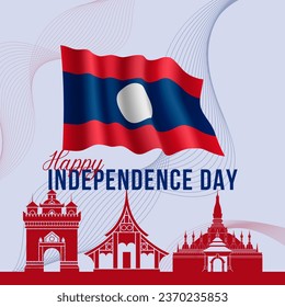 Premium Vector | Vector illustration of happy laos national day - Powered by Shutterstock