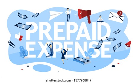 Prepaid expense concept. Making business payment for goods to be received in the future. Financial operations. Isolated flat  illustration