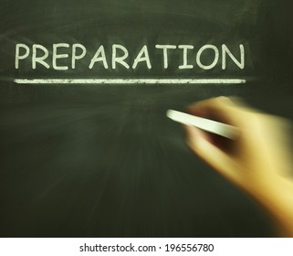 Preparation Chalk Showing Groundwork Plan And Readiness