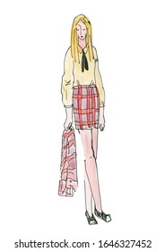 Preppy Outfits Ideas Watercolor Fashion Art