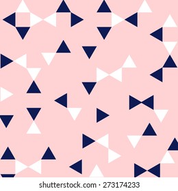 Preppy Pink, Navy, & White Triangle Geometric Pattern