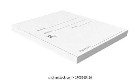 Prescription Pad 3D Illustration On White Background