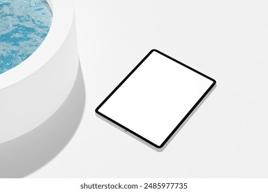 presentation digital tablet blank mockup. 3d rendering 