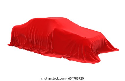 Vector Realistic Car Covered Red Silk Stock Vector (Royalty Free ...