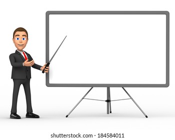 Office Worker Giving Presentation Cartoon Style Stock Vector (Royalty ...