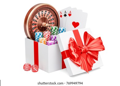 Presents from casino concept, 3D rendering isolated on white background - Powered by Shutterstock