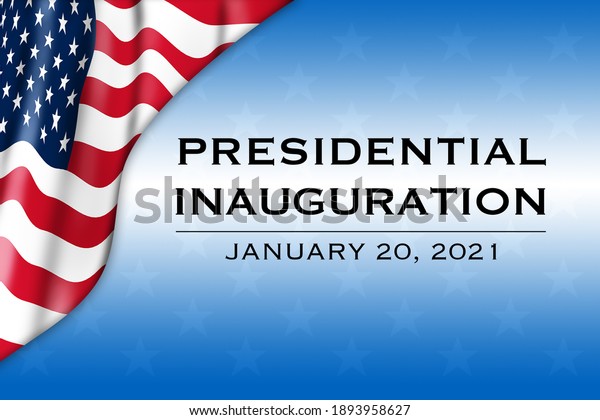 Presidential Inauguration 2021 with a USA\
flag -\
Illustration