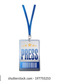 Press Pass Tag Illustration Design Over A White Background