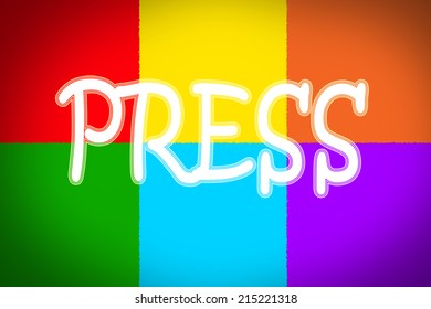 Press Release text on background Concept idea