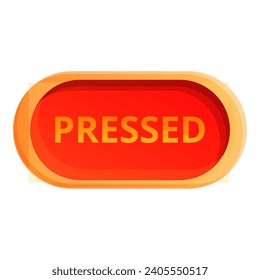 Pressed button interface icon. Cartoon of Pressed button interface icon for web design isolated on white background