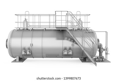 Pressure Vessel Tank Isolated. 3D Rendering