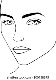 Women Face Outline Sketch Images, Stock Photos & Vectors | Shutterstock