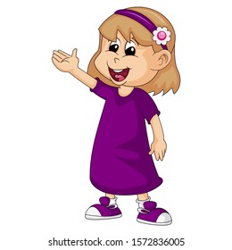 Pretty Girl Purple Cartoon Image Illustration Stock Illustration ...