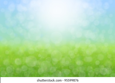 Pretty Spring Meadow Sky Flowers  Background Abstract