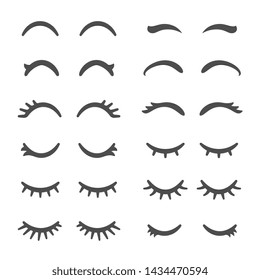 Pretty Woman Eyelashes. Closed Eyes For Cute Cartoon Sleeping Girl. Lash Female, Pretty Woman Lashes. Illustration