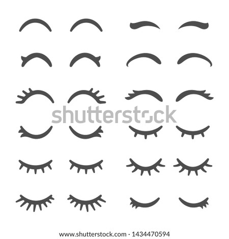 Similar – Eyelashes and eye with eyeliner