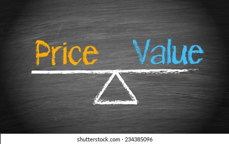 Price And Value - Business Concept