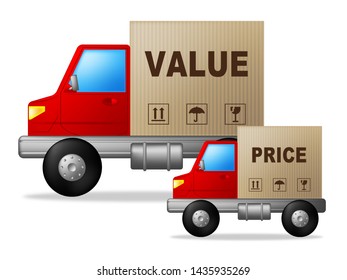 Price Versus Value Boxes Demonstrating Product Evaluation Of Cost And Worth. Budgeting Of Buying And Selling - 3d Illustration