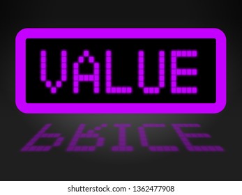 Price Versus Value Icon Demonstrating Product Evaluation Of Cost And Worth. Budgeting Of Buying And Selling - 3d Illustration