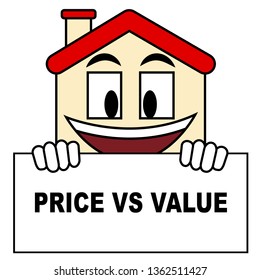 Price Versus Value Icon Demonstrating Product Evaluation Of Cost And Worth. Budgeting Of Buying And Selling - 3d Illustration