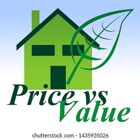 Price Versus Value Icon Demonstrating Product Evaluation Of Cost And Worth. Budgeting Of Buying And Selling - 3d Illustration