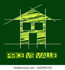 Price Versus Value Icon Demonstrating Product Evaluation Of Cost And Worth. Budgeting Of Buying And Selling - 3d Illustration