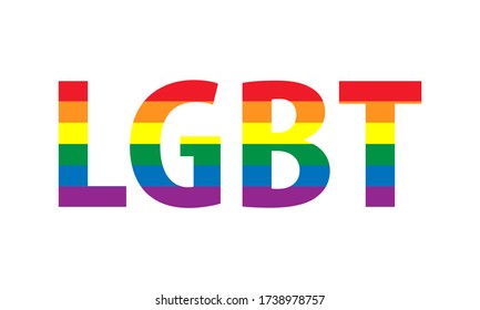 Lgbtiq Rainbow Color Calligraphy On White Stock Vector (Royalty Free ...