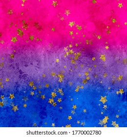 Pride LGBTQ+ Gradient Rainbow Flag Glitter Stars Texture Background