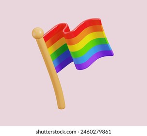 Pride Rainbow Flag decorations, celebrating LGBTQ Pride Month element icon. 3D render - Powered by Shutterstock