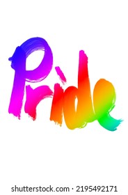 PRIDE Rainbow Typography Banner. Pride Text Isolated On Black Background With LGBTQ Rainbow Pride Flag Pattern