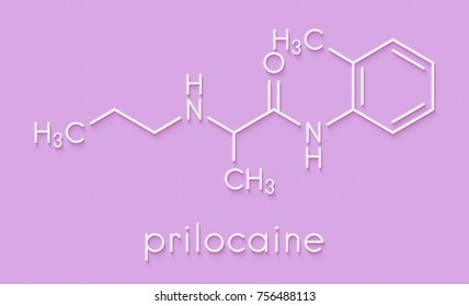 Prilocaine Local Anesthetic Drug Molecule Skeletal Stock Illustration ...