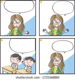 86 Primary school four frame comic Images, Stock Photos & Vectors ...