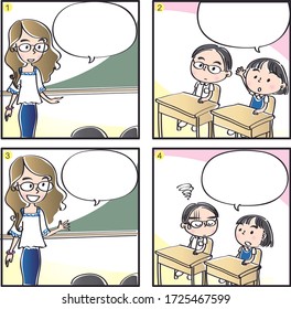 86 Primary school four frame comic Images, Stock Photos & Vectors ...