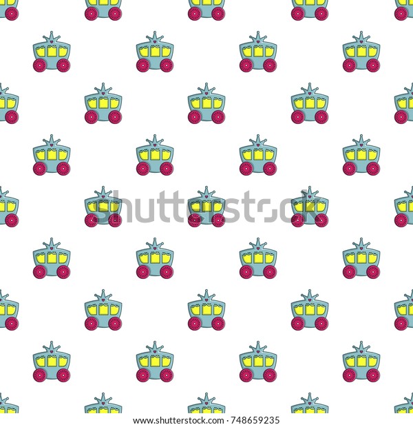 Princess carriage pattern in cartoon style.\
Seamless pattern \
illustration