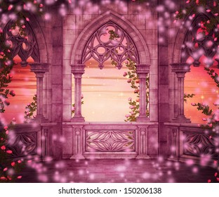 Princess Castle Fantasy Backdrop