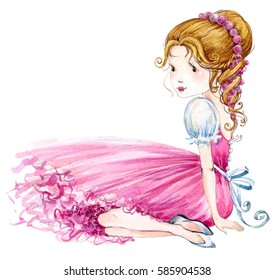 Princess Watercolor Illustration