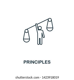 Principles Icon. Thin Line Design Symbol From Business Ethics Icons Collection. Pixel Perfect Principles Icon For Web Design, Apps, Software, Print Usage.