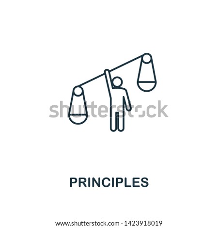 Principles icon. Thin line design symbol from business ethics icons collection. Pixel perfect principles icon for web design, apps, software, print usage.