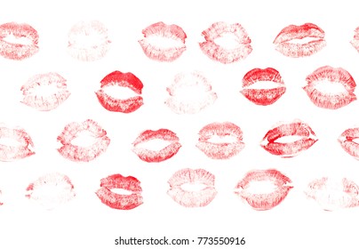 Print Lips Kiss Red Lipstick Kisses Stock Illustration 765838060