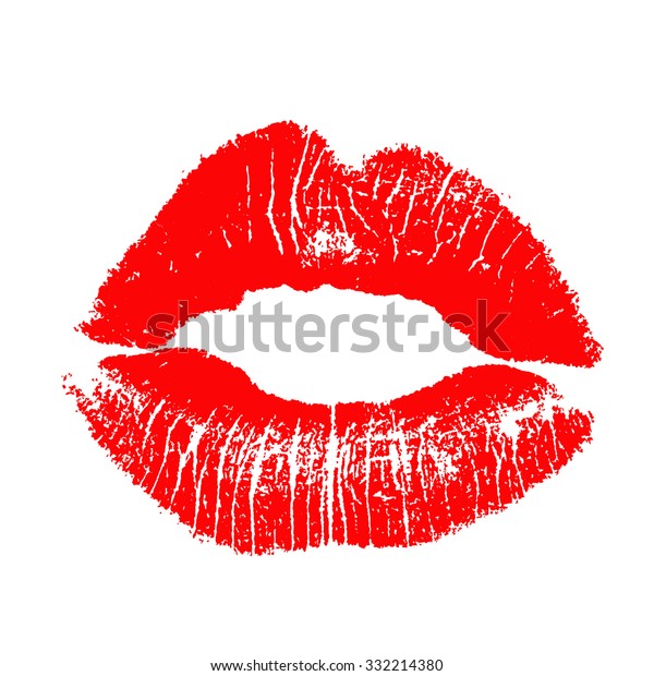 Print Red Lips Illustration On White Stock Illustration 332214380 ...