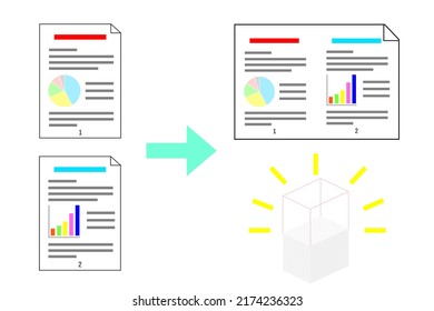 Print Two Sheets Together On One Sheet Of Paper.
Business Concept For Cost Reduction.