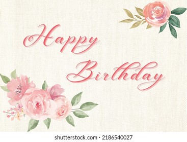 Printable Birthday Card For Her With Watercolor Floral