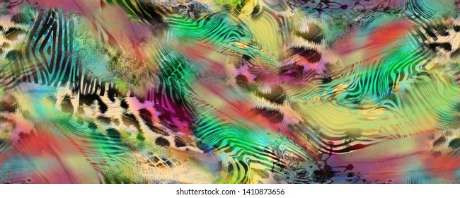 Printable High Resolution, The fabric Abstract with Tiger Background, may use as background for textile and digital print - Illustration