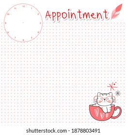 Printable notepad or sticky note for digital papers, journal and printable planners - Appointment - Merry Cat Planner Collection - Powered by Shutterstock - Get 15% off with code: PIKWIZARD15