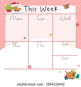 Printable notepad or sticky note for digital papers, journal and printable planners - Happy Christmas Holiday Planner Collection