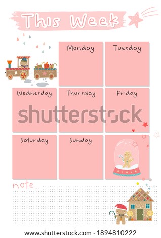 Printable notepad or sticky note for digital papers, journal and printable planners - Weekly Planner - Happy Christmas Holiday Planner Collection