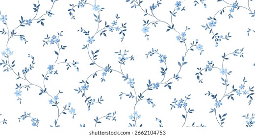 a printable pattern created with small flowers and thin branches