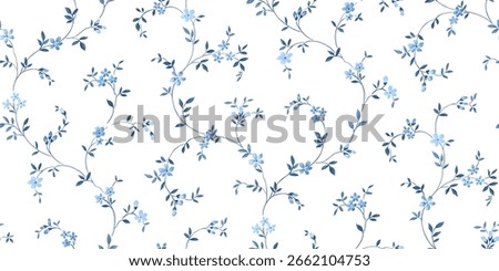 a printable pattern created with small flowers and thin branches