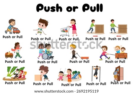 printable science worksheet push or pull